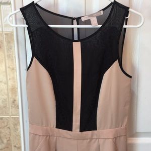 Forever 21 Pink and Black Romper w/ Lace Details